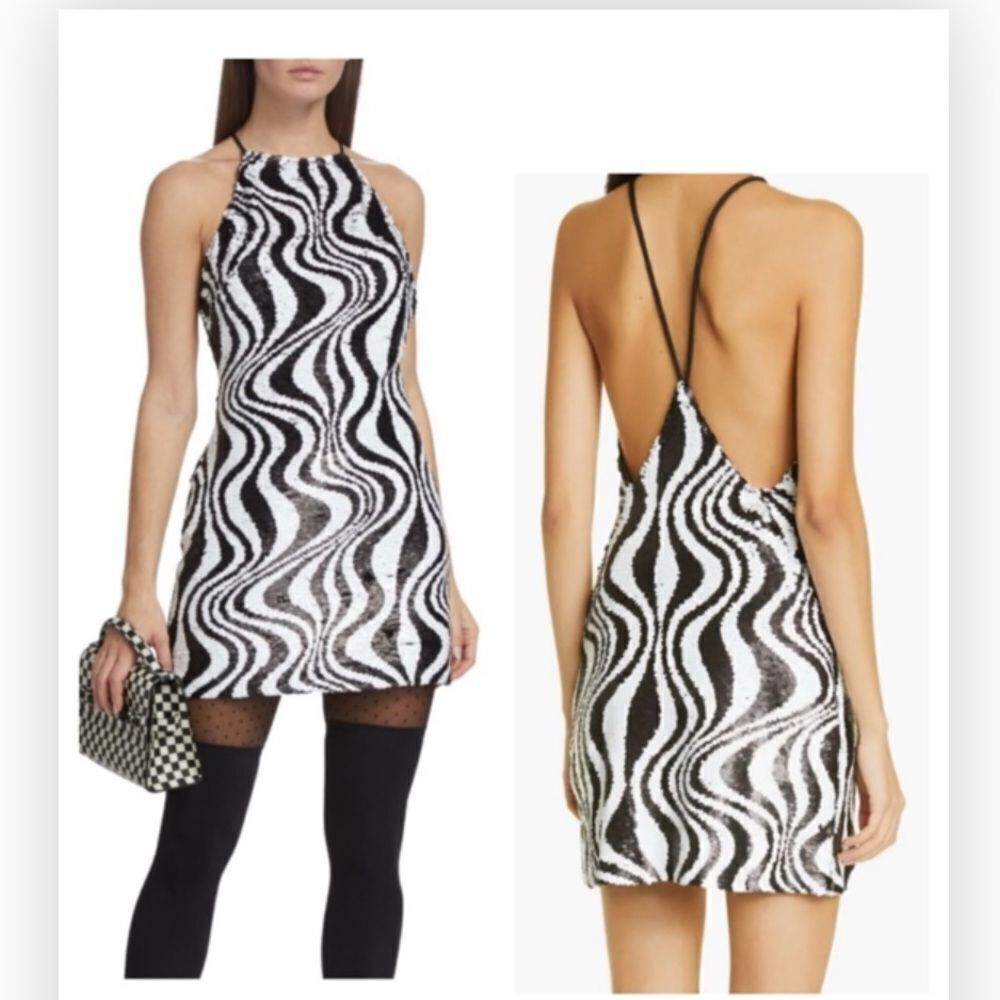 Simon Miller Zazzle Sequin Stripe 
Black/White size 8 NWT $365